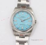 (EW) Rolex Oyster Perpetual Swiss Replica Watches With Turquoise Blue Dial And Oyster Bracelet 